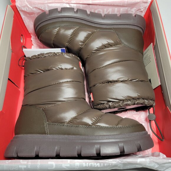 Hunter Shoes - Hunter Maribel Lug Sole Insulated Waterproof Snow Booties in Dark Brown
